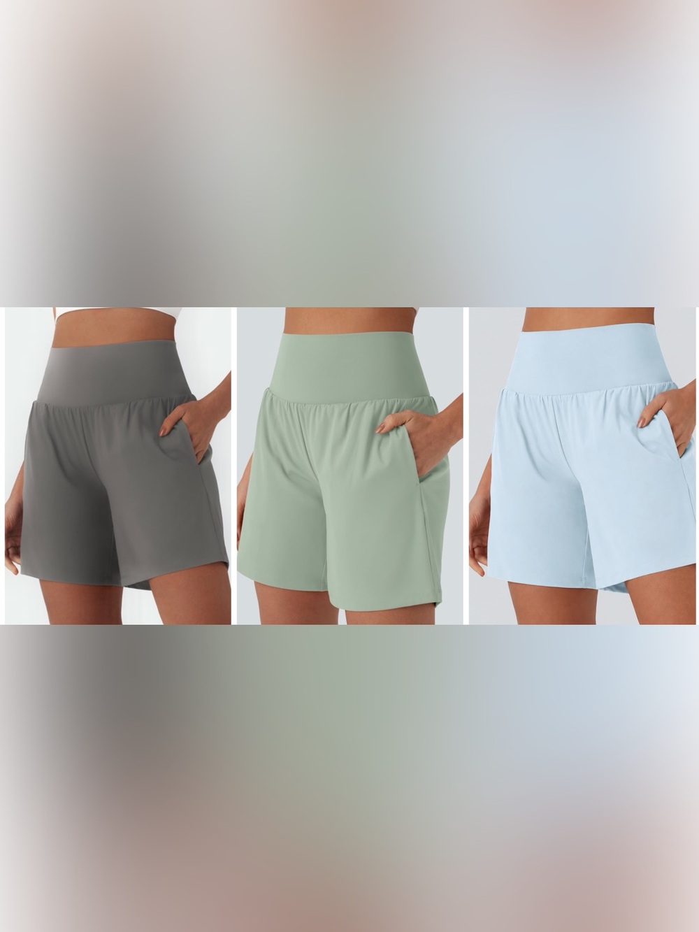 THREE Halara Softlyzero 7" 2-in-1 Cool Touch High-Waist Yoga Shorts Pockets XL